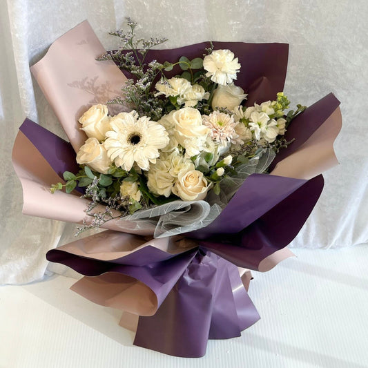 Purple Garden Arrangement - Fresh Flowers