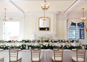 wedding floral decor table runner greenery 