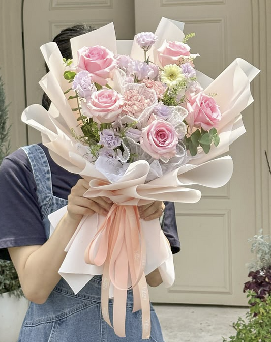 Spring Pink Arrangement - Fresh Flowers
