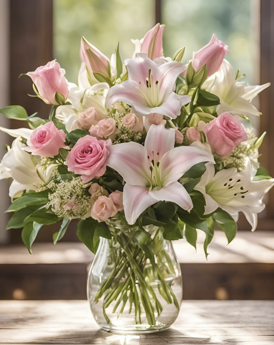 Lily Love in Vase - Fresh Flowers