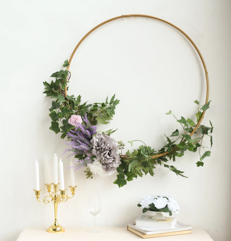 Gold Modern Floral Wreath