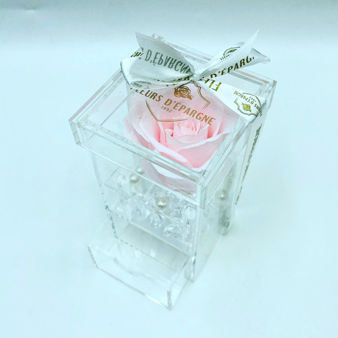 Luxe Crystal Preserved Rose Vanity