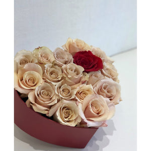 rose flower box pink red white