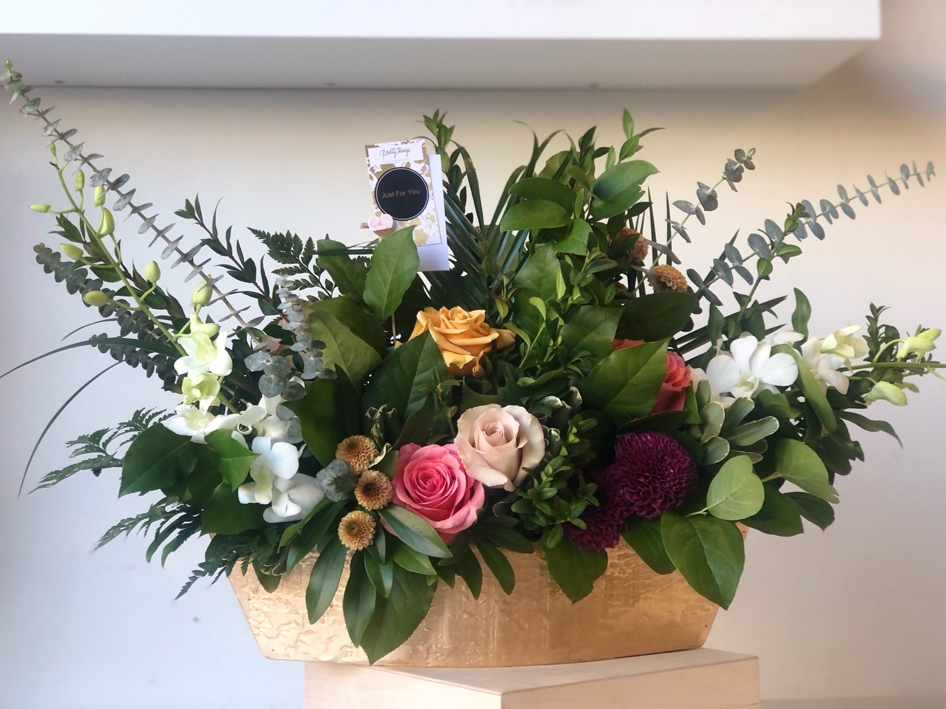 gold vase easter centerpiece 