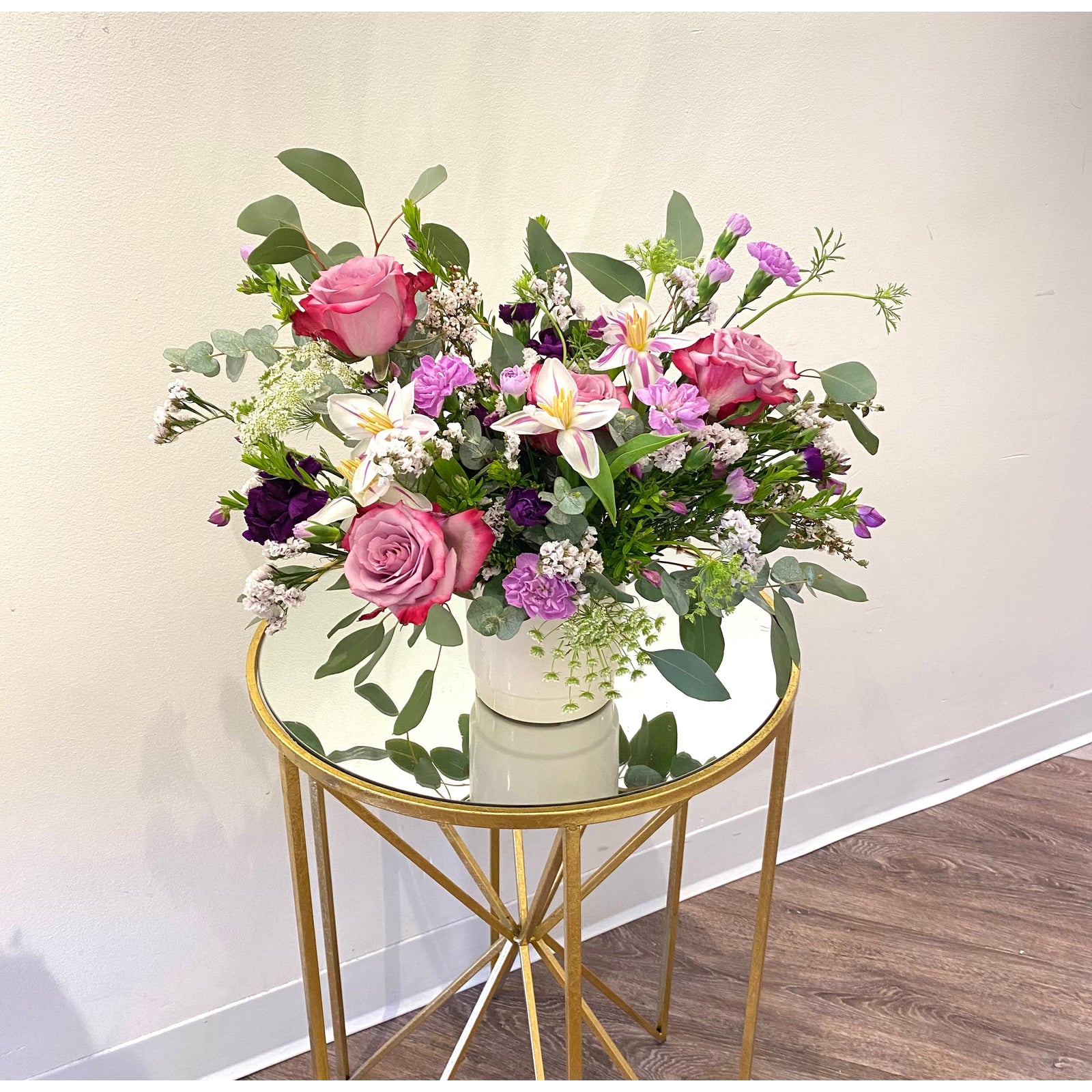 Purple Blooms Vase Arrangement