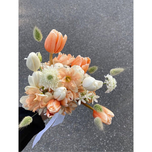 Coral and White Bridal Bouquet