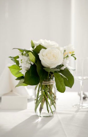 White garden vase arrangement