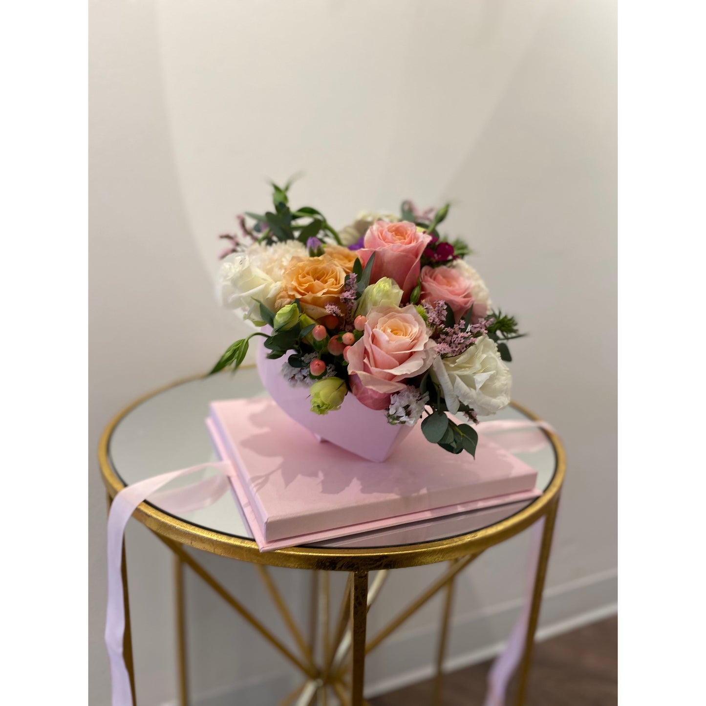 Pink Floral Heart Box